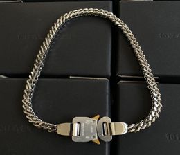 1017 ALYX 9SM DoubleLayer Alloy Buckle Necklace Simple HipHop With The Same Bracelet Ins Tide Brand Fashion AllMatch Jewelry3798380
