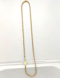 Rope Chain Necklace Connect Solid Fine Yellow 18ct THAI BAHT GF Gold 3mm Thin Cut Women50CM 20INCH8384953