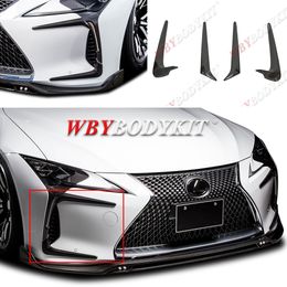 for model Lexus LC500/h upgrade Body Kits for original front bumper Front bumper covers add-on 4 parts set - left & right Visible carbon fibre diffuser board Car Exterior