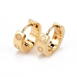 Titanium steel stud earring for woman exquisite simple fashion C diamond ring lady earrings jewelry gift227E