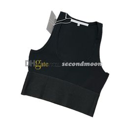 Solid Colour Sport Vest Women Knits Crop Top Letters Print t Shirt Summer Sexy Short Tee Quick Dry Vests