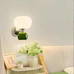 Wall Lamp Cream Nordic Sconce Light Pumpkin Shape LED Lighting For Foyer Bedroom Kitchen Living Room Aisle Indoor Decor