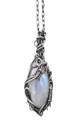 Pendant Necklaces Vintage Moonstone Necklace High Quality Brand Designed Women Lady Girls Jewellery Wedding Birthday Gift2096088