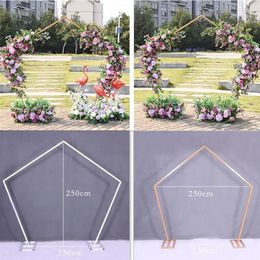 Pentagon Arch Frame Metal Square Wedding Arch Base Pole Stand Display Set Prom Garden Flowers Decoration Party decoration Suppli244z