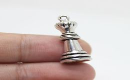 New Arrivals 20pcs 26mm x12mm Chess Piece Charms Antique Silver Tone 3D Pawn Piece charm pendant for Jewellery DIY making6779745