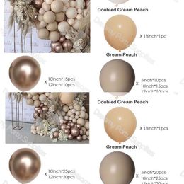 Balloon Garland Arch Kit 167pcs Wedding Apricot Champagne Foil Balloon Cream Peach Birthday Anniversary Party Decor Supplies L02202031