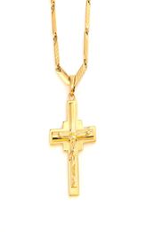 Men039s Pendant 18 k Solid Fine Yellow Gold GF Charms Lines Necklace Jewellery Factory God gift1316066