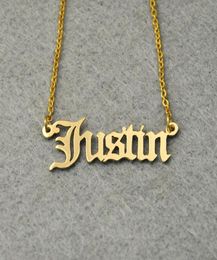 Personalized Name Necklace Customized Nameplate Necklace Custom Name Necklace Old English style Name Jewelry Personalized8088775