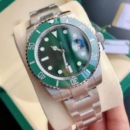 Mens Watches Green Classic Business Style Automatic Mechanical Watch Ceramic Bezel Waterproof Luminous Wristwatches267A