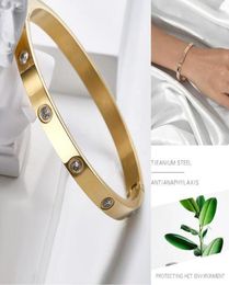 2021 New style silver rose 18k gold 316L stainless steel screw bangle bracelet with screwdriver and original dust bag screws never3531054