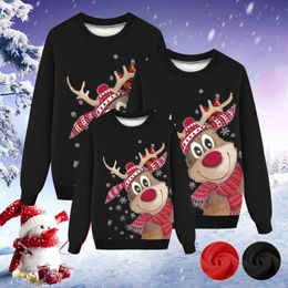 Rompers Ugly Christmas Sweater Family Set Deer Printed Men Women Children Sweatshirts Jersey Crew Neck Top Loungewear 231212
