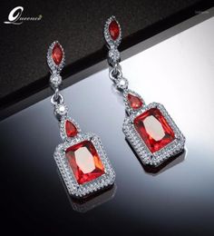 Dangle Chandelier Geometric Crystal Red Earrings For Women Ethnic Designer Bridal Jewellery Earring Orecchini Aretes Mujer Acces2055049