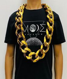 Chains Fake Big Gold Chain Men Domineering HipHop Gothic Christmas Gift Plastic Performance Props Local Nouveau Riche Jewelry3673336