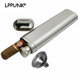 Hip Flasks Mini 2oz Creative Vodka Flagon With Whisky Bottle Funnel Portable 304 Stainless Steel Alcohol Liquor Flask Cigar Tube 231213