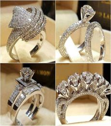 Wedding Rings Sets For Women Cubic Zirconia Engagement Couple Ring Fashion Jewelry Bridal Creative Anel Drop R9041647899