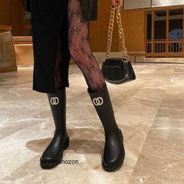 Зима 2022, дизайнерские женские ботинки, роскошные резиновые сапоги до щиколотки на толстом каблуке, Y2209