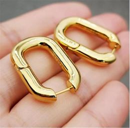 Luxury Jewellery Huggie des boucles d039oreilles woman earings Gold hoop oval metal earrings ladies simple personality women desi8062067