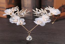 Crystal Crown Bridal Hair Accessory Wedding Rhinestone Waterdrop Leaf Tiara Crown Headband Frontlet Bridesmaid Hair Jewellery Y200806882725