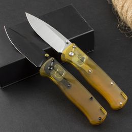 High Quality BM 535-4 Pocket Folding Knife 9Cr18Mov Drop Point Blade CNC Finish PEI Plastic Handle Outdoor Camping Hiking EDC Folder Knives with Retail Box