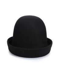 New Retail Little girls fedora hat Dome cap Children dress hats Kids caps felt hats wool felting Bowler hat1378649