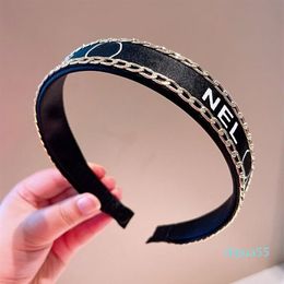 pink headband Designer Headband Women Girl Hair Bands Headwraps Gifts Narrow Headwear Letter Chain Head Hoop1852