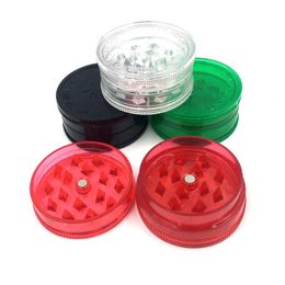 Plastic Grinders Spice Mill Crusher Smoking Magnent Dry Herbs Cigarette Colorfuls Retail Box 3 Layers 40mm FMT2097