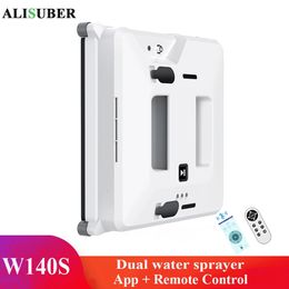 Magnetic Window Cleaners W140S Robotic Window Cleaner Water Spray Automatic High Suction Anti-falling For Window Washing Glass Outside APP Remote Control 231213