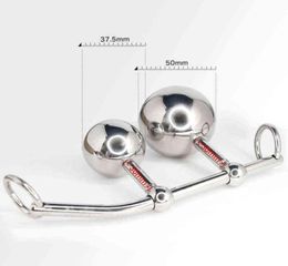 NXY Anal toys Female Vaginal Butt Anal Plug Metal Chastity Belt Device Outdoor Wearing Double Ball BDSM Bondage Hook Ass Lock 12168472083