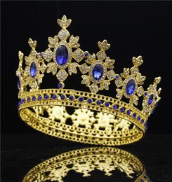 Fashion Royal King Wedding Crown Bride tiaras and Crowns Wedding Hair Jewellery Crystal Headdress Gold Diadem Pageant Bridal D1901111790769