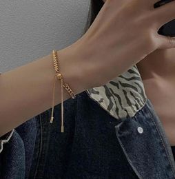 Charm Bracelets Minimalism Gold Color Adjustable Golden Wheat Ear Titanium Steel For Woman Korean Fashion Jewelry Goth Girls Bangl4557279