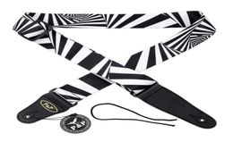 Black and white stripes Guitar Strap for Bass Electric Acoustic Parts Leather End Soft5557275