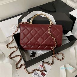 Women Flap Bag with Top Handle Crystal Pearls Designer Crossbody Bags Genuine Leather Card Wallet Mini Lady Dress Purse