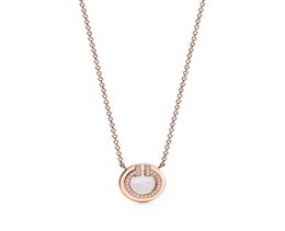 sterling silver round double T pendant white mother-of-pearl red agate necklace feminine temperament all-match 18K rose gold 297V7032559