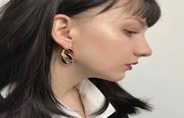 Women Ear studs Dangle Chandelier Earrings European and American Unique Shaped B letters Pendant shiny nonfading Brass Earring 9347831