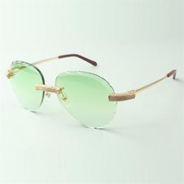 Direct s designer sunglasses 3524027 with micro-paved diamond metal wire temples and cut lens glasses size 18-140 mm204g