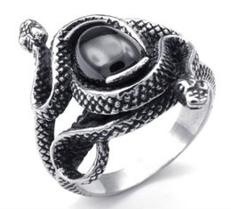 Men039039s Jewelry Creative Design Gothic Punk Vintage Stainless Steel Double Band Biker Mens Ring Black Silver By 7696325