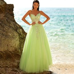 Watermelon V-Neck A-Line Prom Dresses Spaghetti Straps Appliques Backless Floor Length Party Formal Gown Vestidos De Gala 328 328