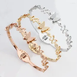 Bangle Christmas Gift Butterfly Stainless Steel Bracelet Temperament Fashion Women's Versatile