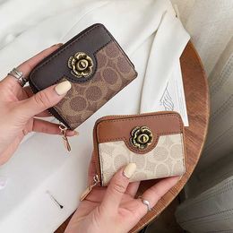 and Branded small bags women's 2024 new minimalist contrasting camellia wallet fashionable versatile stylish handbag trend