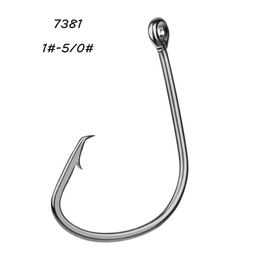 200pcslot 6 Sizes 150 7381 Sport Circle Hook High Carbon Steel Barbed Fishing Hooks Fishhooks Pesca Tackle BL479336940