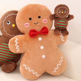 Christmas Decoration Toys Cute Gingerbread Man Plushie Toy Biscuit Man Doll Cartoon Soft Anime Toy Pillow Home Decor Kids Gift