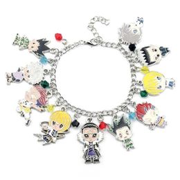 Anime x Chain Bracelets Gon CSS Zoldyck Kurapika Hisoka PaladiKnight Metal Enamel Bangle Charm Beads Bracelet221x