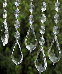 Clear Acrylic Crystal Pendants Hanging Bead Drape Garland Wall Panel Wedding Decor Garland Tassel Screen Christmas Tree DIY party 5775375