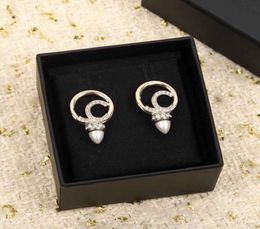 2022 Top quality Charm round shape stud earring with diamond and nature sell in two designs for women wedding jewelry gift have bo1997615