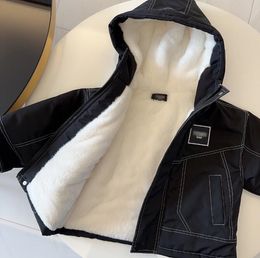 winter kids designer jacket boys girls hooded fleece jackets children coat F2040