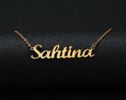 Gold Silver Colour Personalised Custom Name Pendant Necklace Customised Cursive Nameplate Necklace Women Handmade Birthday Gift247Z4618173