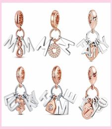 925 Silver Fit P Charm 925 Bracelet Lucky Family Home Charm Mom charms set Pendant DIY Fine Beads Jewelry5451117