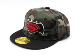 Superman Batman Kids Cap Summer Snapback Camo Superman Baseball Caps For Children Flat Anime Hat Boy Girls Hats241V7924264