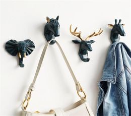 Animal Head Wall Hooks Key Holder Wall Dcor Horse Elephant Deer Head Key Hanger House Room Home Decor Umbrella Handbag Holder 20104987723