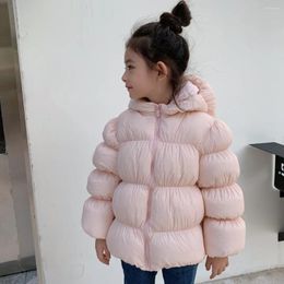 Down Coat 4-13Y Children White Duck Jacket Winter Girls Coats Zipper Hooded Solid Tidal Current Kids Outerwear Clothes H183
